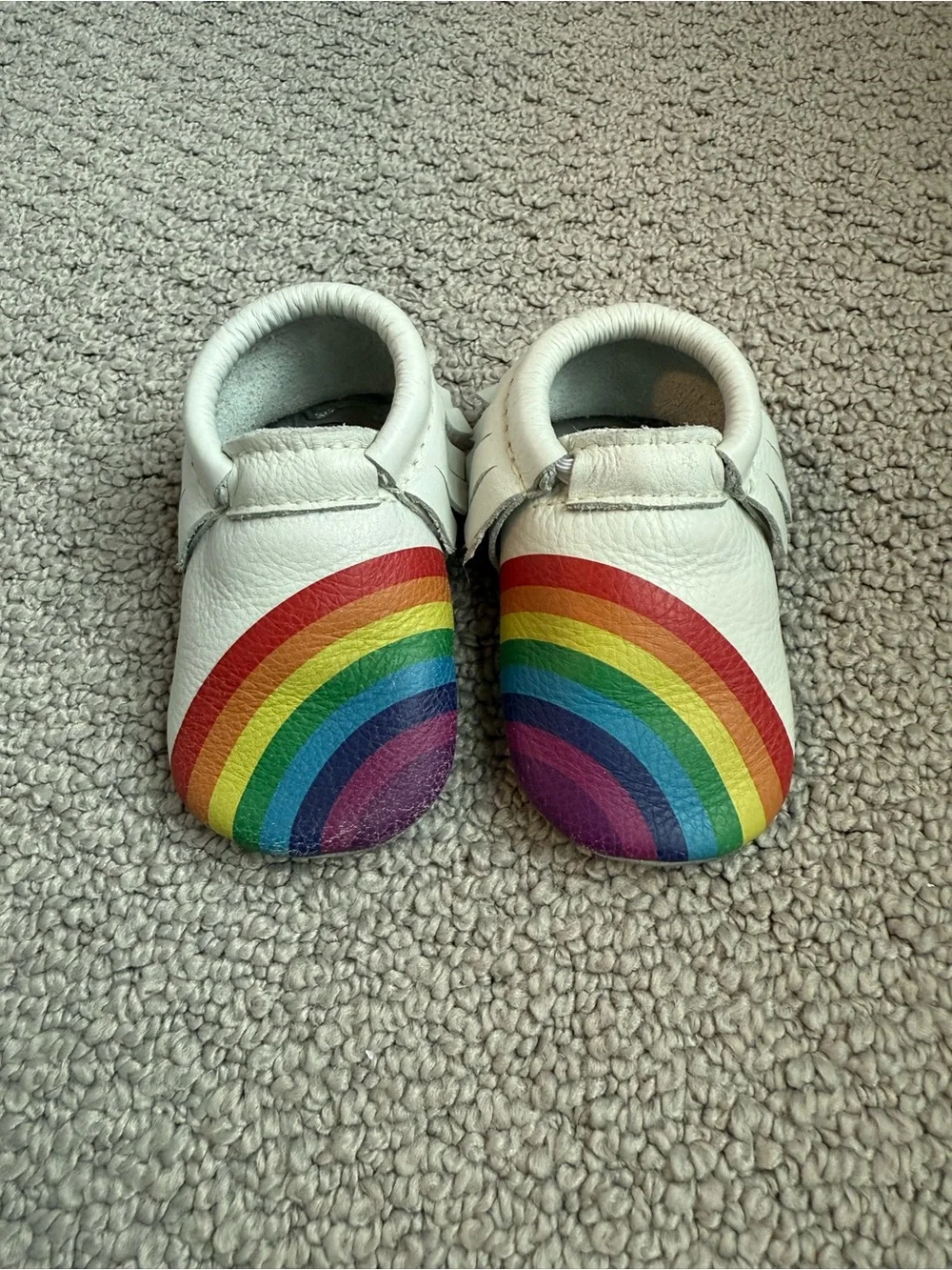 Freshly Picked Moccasins Rainbows Leather Baby soft sole Shoes Size 4